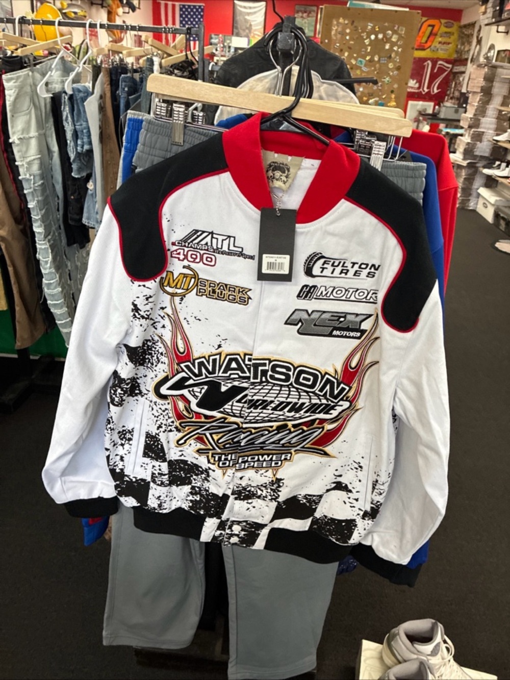 New NASCAR bomber style Watson Worldwide Men’s Rare Racing Jacket NWT Sz Medium